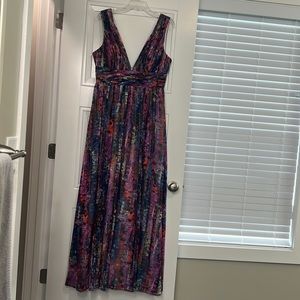 EUC Aidan by AIDAN MATTOX watercolor chiffon gown